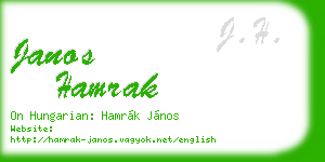 janos hamrak business card